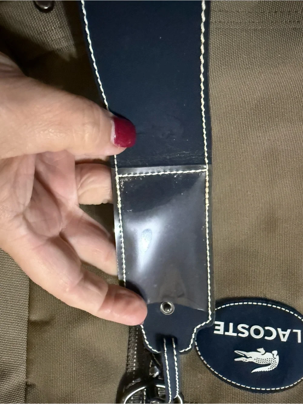 Lacoste Olive Canvas weekender bag